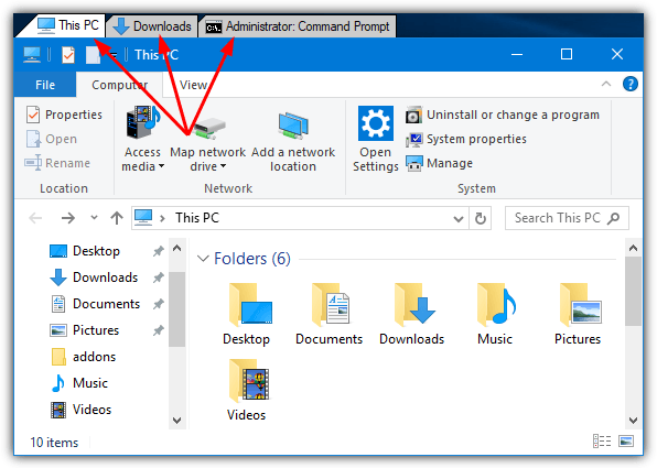 So erhalten Sie Tabs im Datei-Explorer in Windows 10