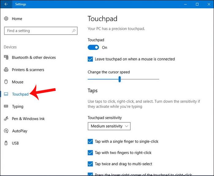 Come personalizzare il touchpad su Windows 10 Creators Update