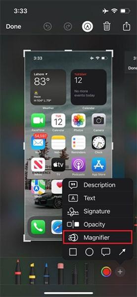 Как увеличить определенное место на скриншоте на iPhone