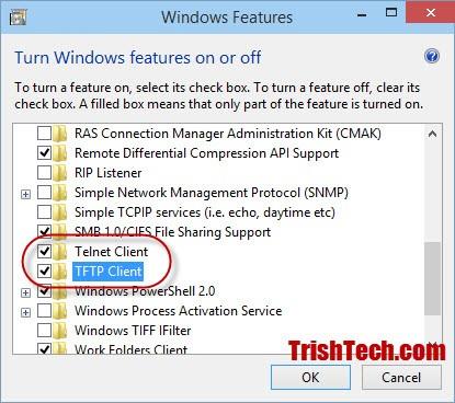 Istruzioni per l'attivazione di TFTP e Telnet Client su Windows 10