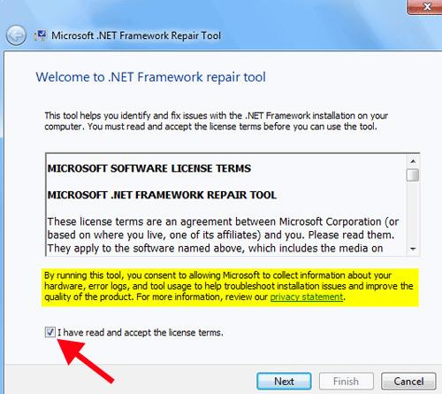 Efficace strumento di riparazione e rimozione di Microsoft .NET Framework