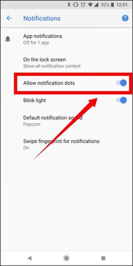 Come disattivare i punti di notifica su Android