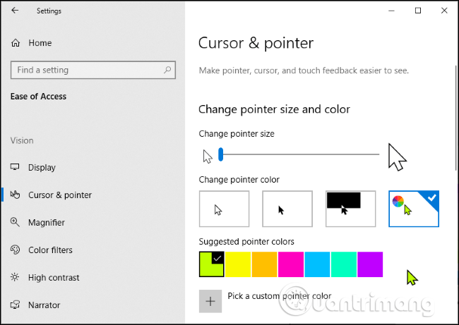 Comment changer la couleur et la taille du curseur de la souris sous Windows 10