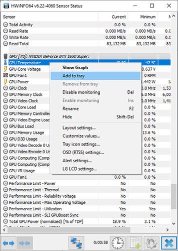 Comment afficher la température du CPU et du GPU sur la barre des tâches avec HWiNFO