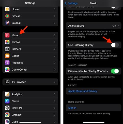 如何關閉 iPhone 上的 Apple Music 收聽歷史記錄