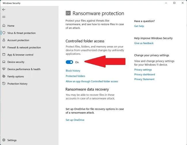 Comment activer la fonctionnalité de protection contre les ransomwares sous Windows