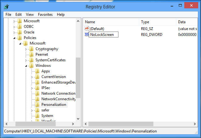 Как отключить экран блокировки экрана блокировки в Windows 8, 10
