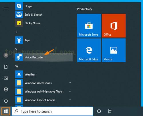 Come accedere e utilizzare l'applicazione Registratore vocale in Windows 10