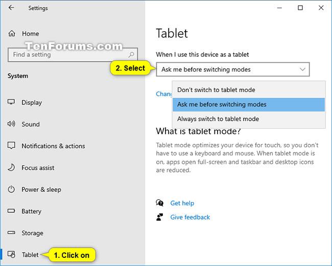 So aktivieren/deaktivieren Sie die Option, vor dem automatischen Wechsel in den Tablet-Modus in Windows 10 nachzufragen