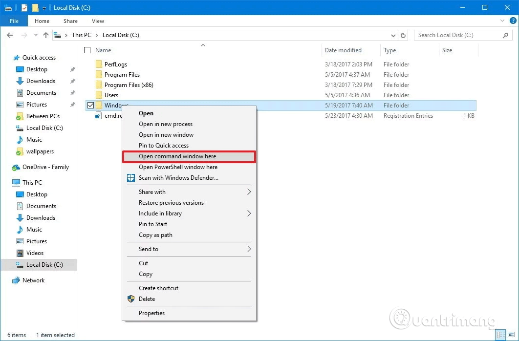 Comment ajouter la fenêtre de commande Ouvrir ici au menu contextuel de Windows 10