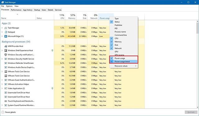 So zeigen Sie den Energieverbrauch einer Anwendung mit dem Task-Manager unter Windows 10 an