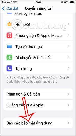 Come abilitare il reporting sulla sicurezza dell'app per iPhone