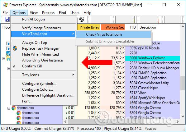 Process Explorer を使用して Windows でウイルスをスキャンする方法