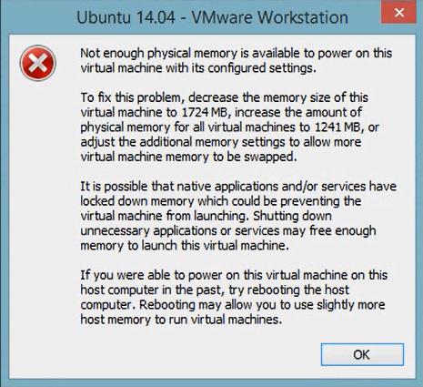 Comment réparer l'erreur de mémoire physique insuffisante sur VMware