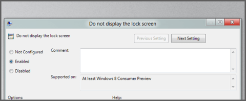 Windows 8, 10에서 잠금 화면 잠금 화면을 비활성화하는 방법