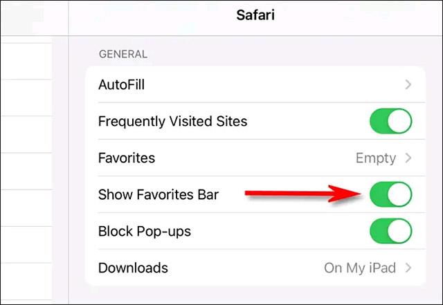 Come mostrare o nascondere la barra dei preferiti su Safari per iPad