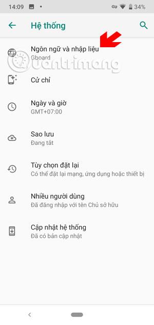 Istruzioni per cambiare vietnamita e inglese sulla tastiera Gboard