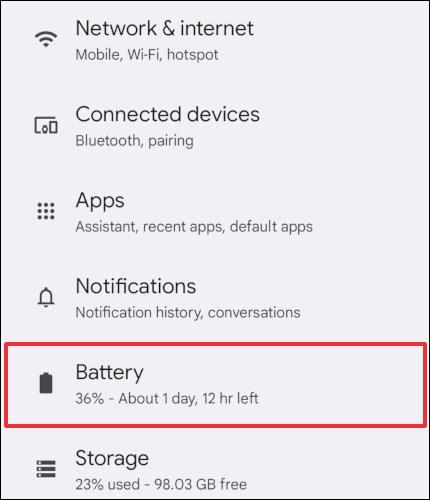 Comment afficher le pourcentage de batterie sur Android