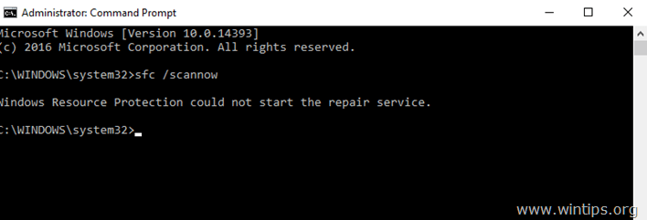 오류 수정 단계: "Windows 리소스 보호가 복구 서비스를 시작할 수 없습니다."