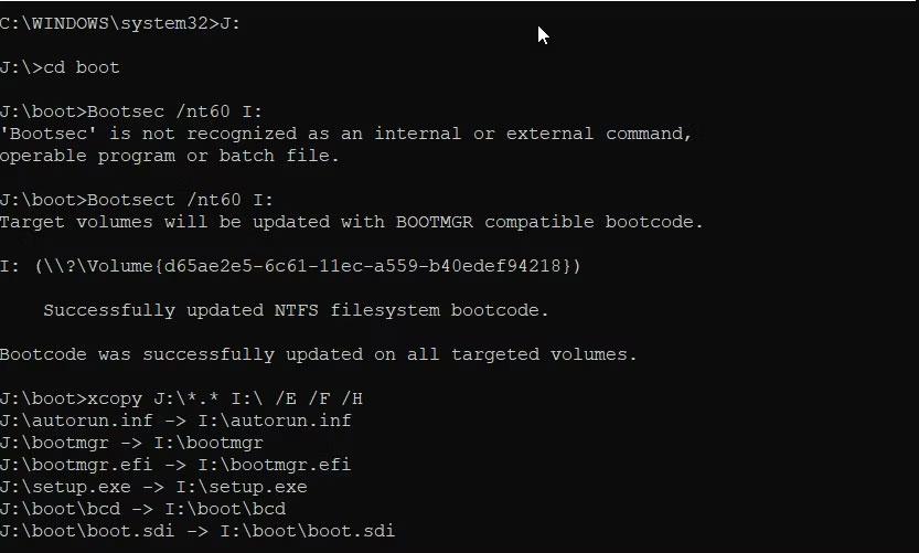 Come creare USB Boot utilizzando il prompt dei comandi