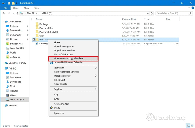 Comment ajouter la fenêtre de commande Ouvrir ici au menu contextuel de Windows 10