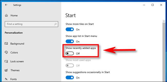 Come rimuovere le app aggiunte di recente nel menu Start di Windows 10