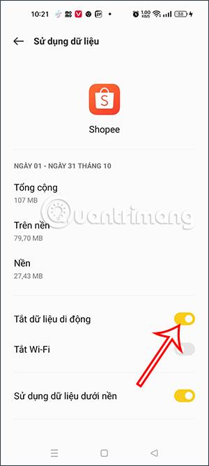 如何關閉 Oppo 手機上使用數據的應用程式
