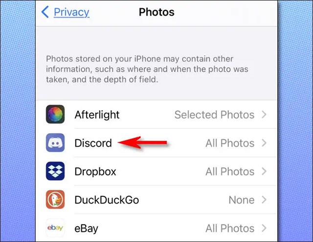 Comment vérifier quelle application accède à la photothèque sur iPhone