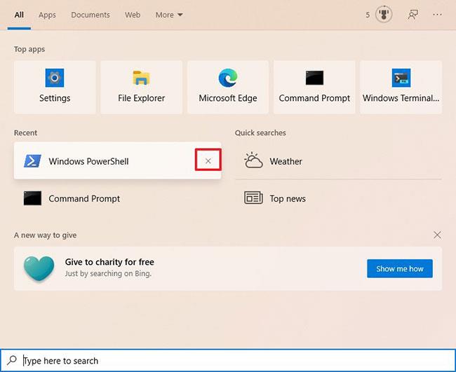 Come eliminare gli elementi recenti nella Ricerca su Windows 10