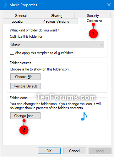 如何在 Windows 中更改/恢復音樂資料夾圖標