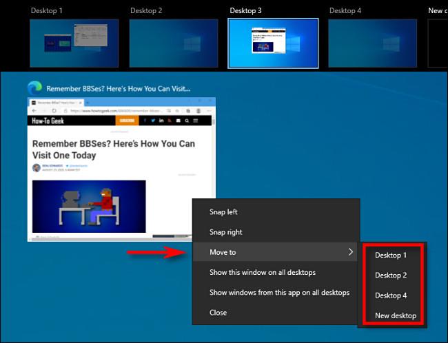 Come spostare Windows su un altro desktop virtuale su Windows 10