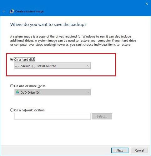 Come eseguire il backup e ripristinare Windows 10 dall'immagine del sistema