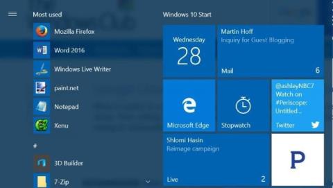 將電子郵件帳號固定到 Windows 10 上的「開始」功能表