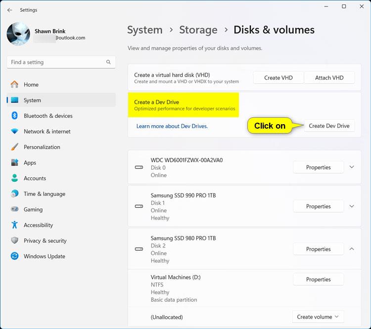 Comment créer Dev Drive sur Windows 11