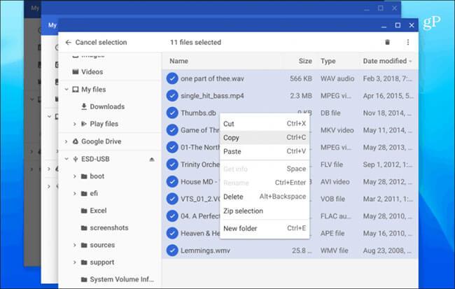 如何在 Chromebook 上使用外接硬碟