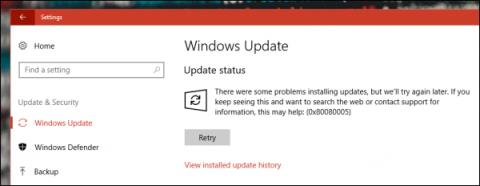 Как исправить ошибку 0x80080005 при обновлении Windows 10