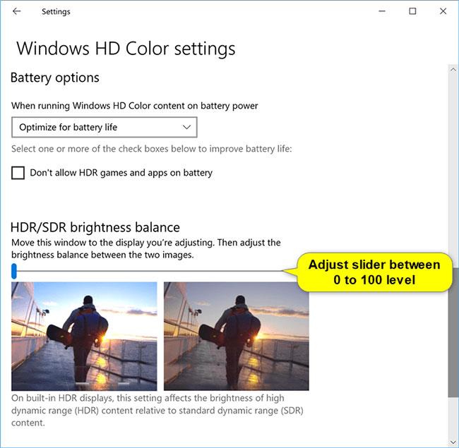 Windows 10 で SDR と HDR のライト バランスを変更する方法