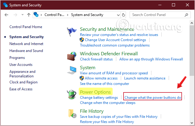 Istruzioni per personalizzare il pulsante di accensione in Windows 10