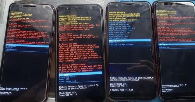 I telefoni Samsung Galaxy J, A, S presentano un errore di ripristino Android dovuto al salto di aprile