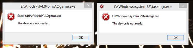 Исправить ошибку «Устройство не готово» при запуске файла .exe в Windows 10.