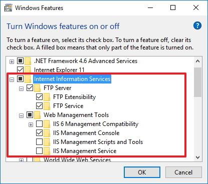 Istruzioni per la configurazione e la gestione del server FTP su Windows 10