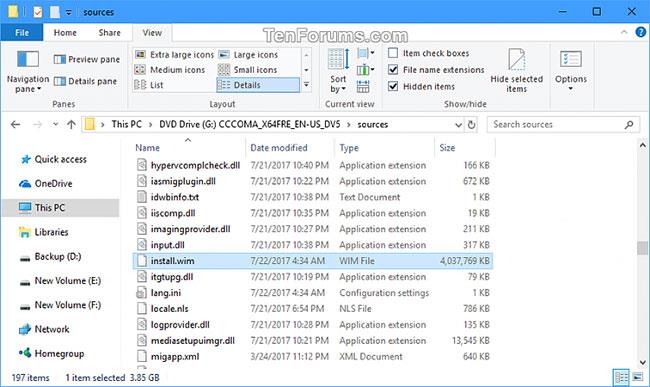 Come visualizzare i dettagli completi sul file USB o ISO per installare Windows 10