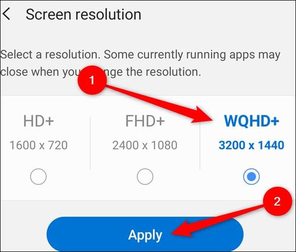 Comment changer la résolution de l'écran du Galaxy S20