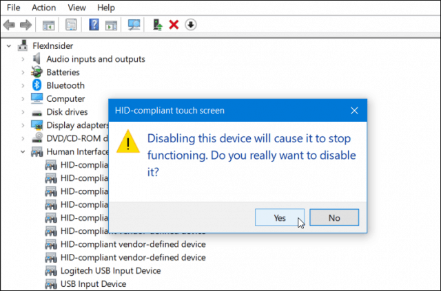Windows 10 장치에서 터치 스크린을 비활성화하는 방법