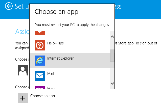 Activez la fonctionnalité pour autoriser uniquement l'exécution d'une seule application sur Windows 8