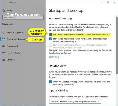 Comment activer/désactiver loption de démarrage du portail de réalité mixte lors du branchement dun casque sur Windows 10