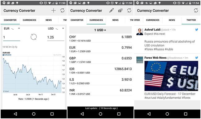 Applications de conversion de devises sur Android