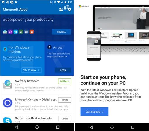 Connetti il ​​telefono Android a Windows 10 con Continua su PC