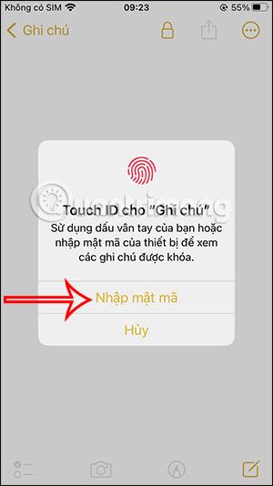 Come bloccare le note dell'iPhone con Touch ID