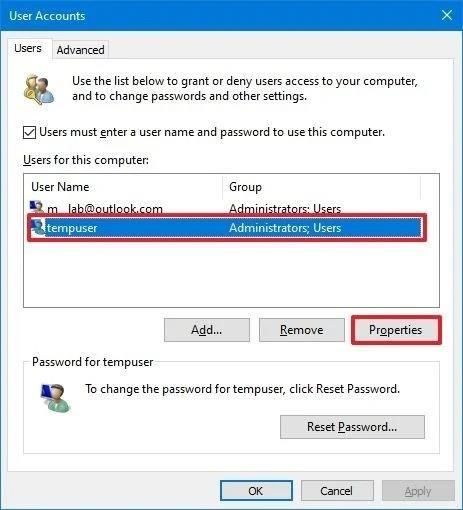 Instructions pour changer votre nom de connexion sous Windows 10